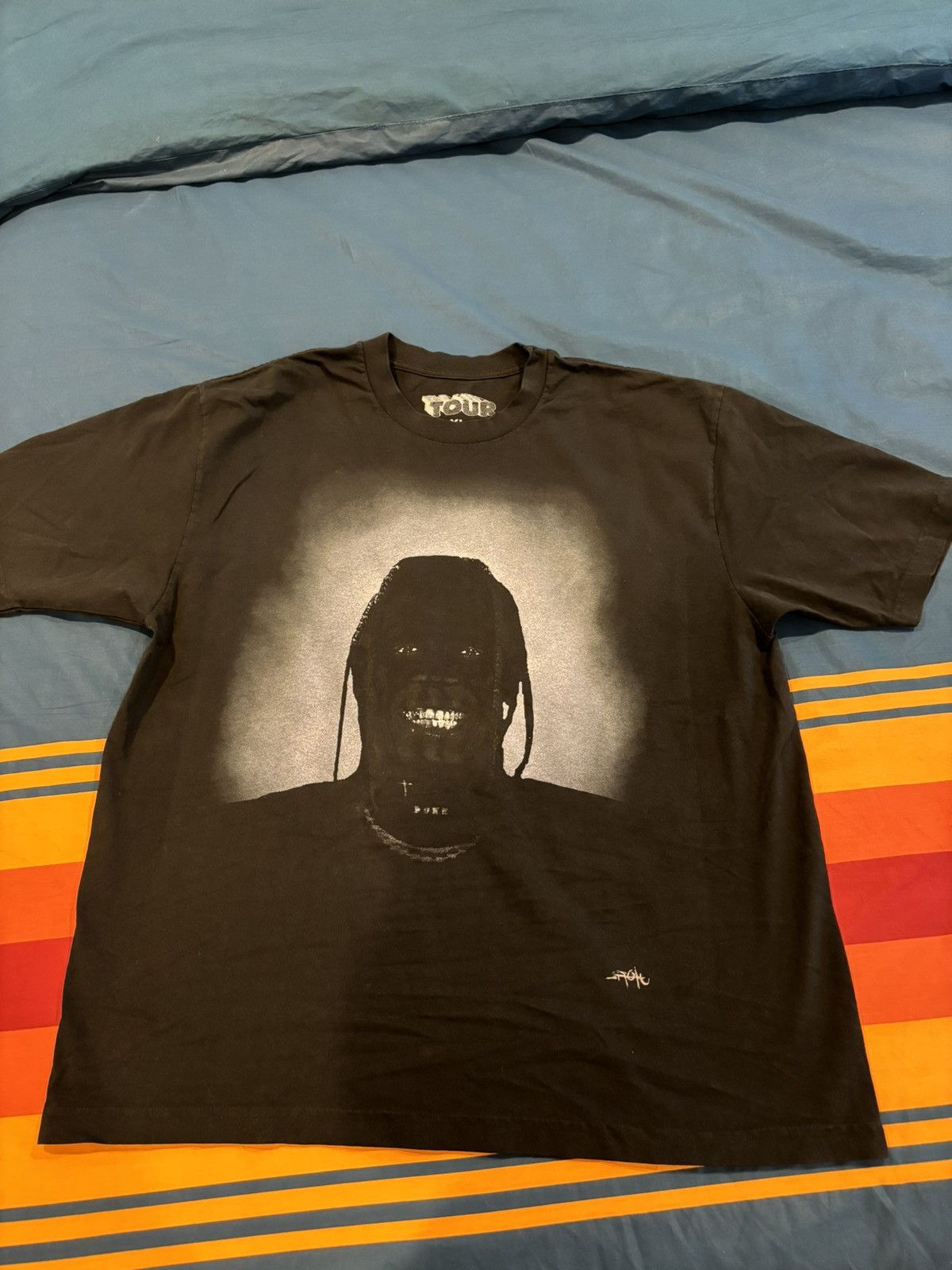 image of Travis Scott Utopia Tour I Know Tee in Black, Men's (Size XL)