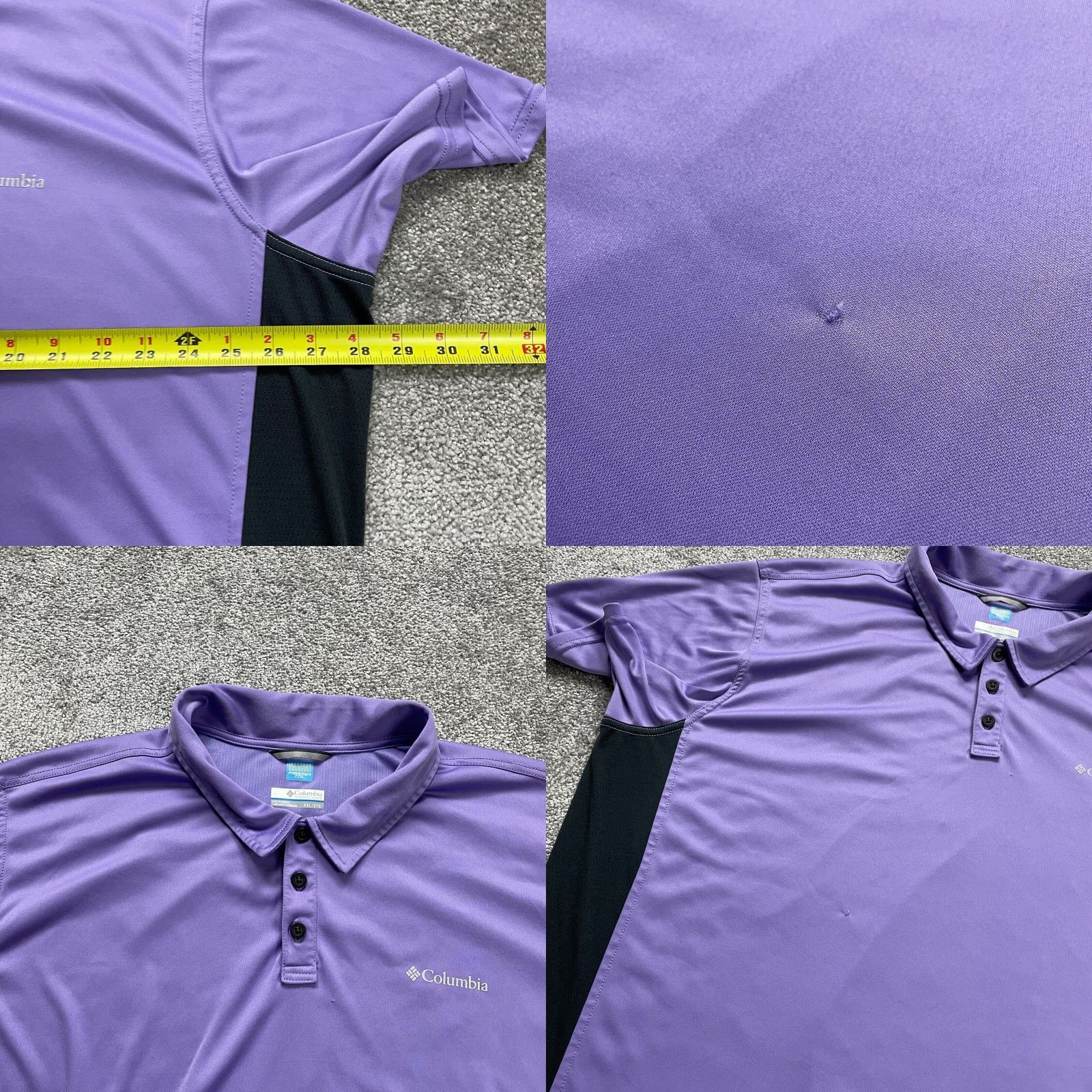 Vintage Columbia Polo Shirt Adult XXL Purple Black Short Sleeve Active Golf Mens Size US XXL / EU 58 / 5 - 8 Thumbnail