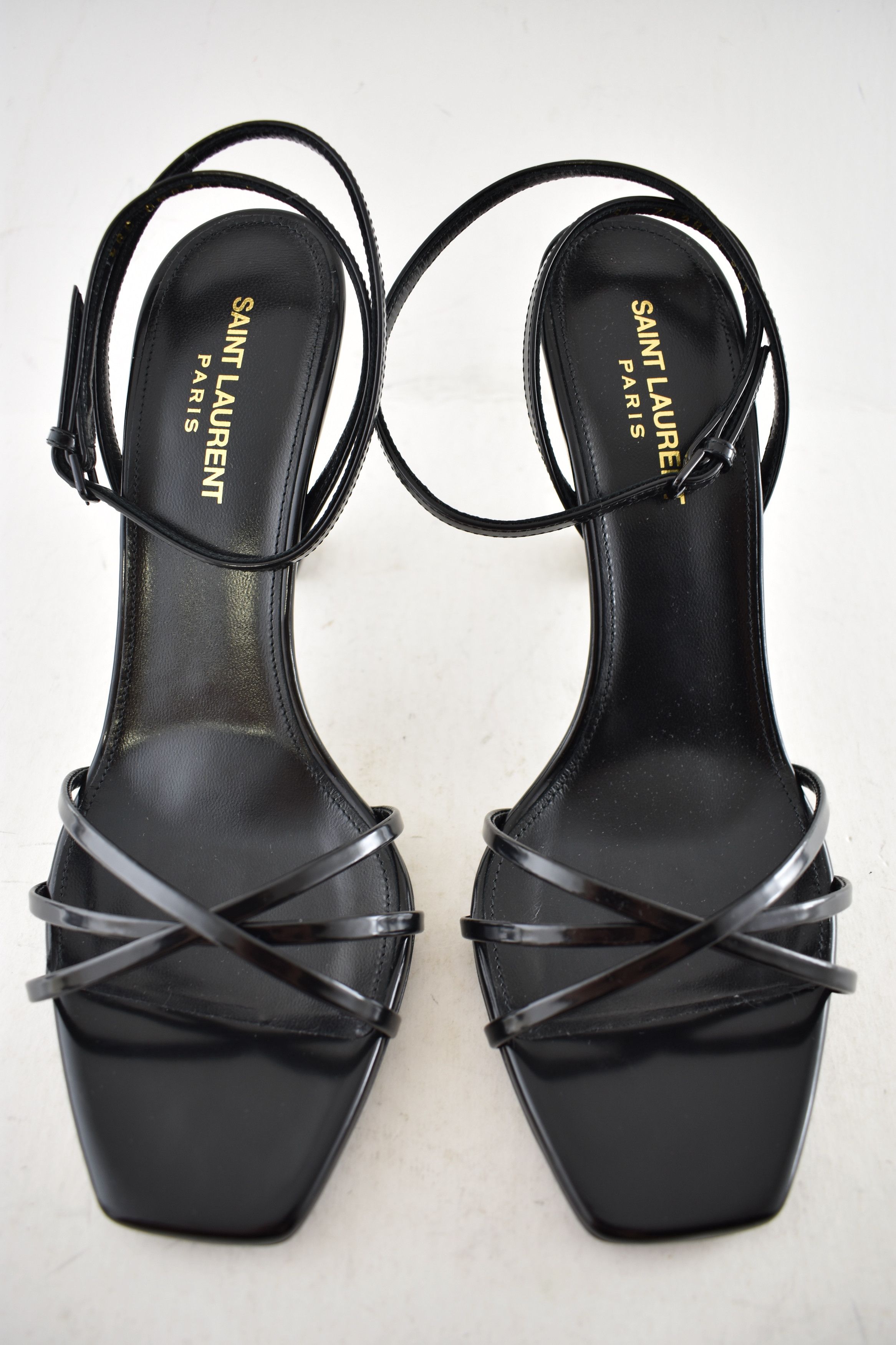 Saint Laurent Paris Opyum 85 YSL Logo Heel Pump Ankle Strap Strappy Sandal 39.5 Size US 9.5 / IT 39.5 - 8 Thumbnail