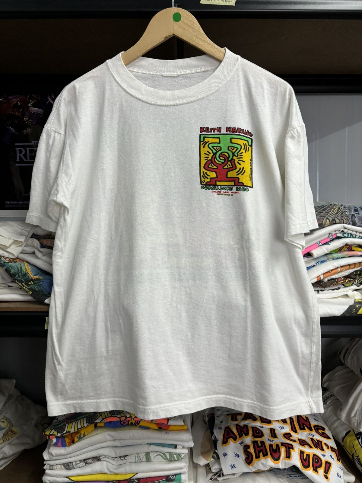 Keith Haring × Vintage RARE! Vintage 1988 Keith Haring Art Museum Size US L / EU 52-54 / 3 - 8 Thumbnail