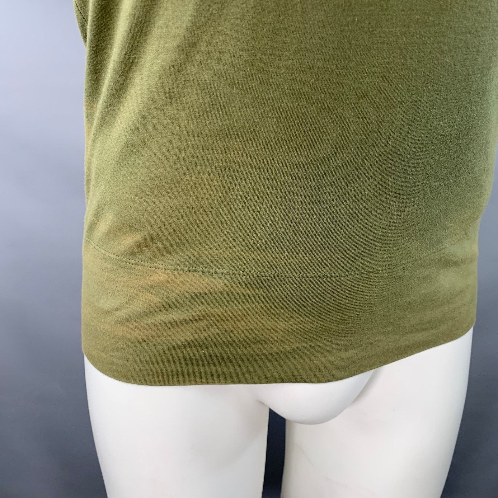 John Bartlett JOHN BARTLETT Size 38 Green Olive Cotton Crew Neck T-shirt Size US M / EU 48-50 / 2 - 6 Thumbnail