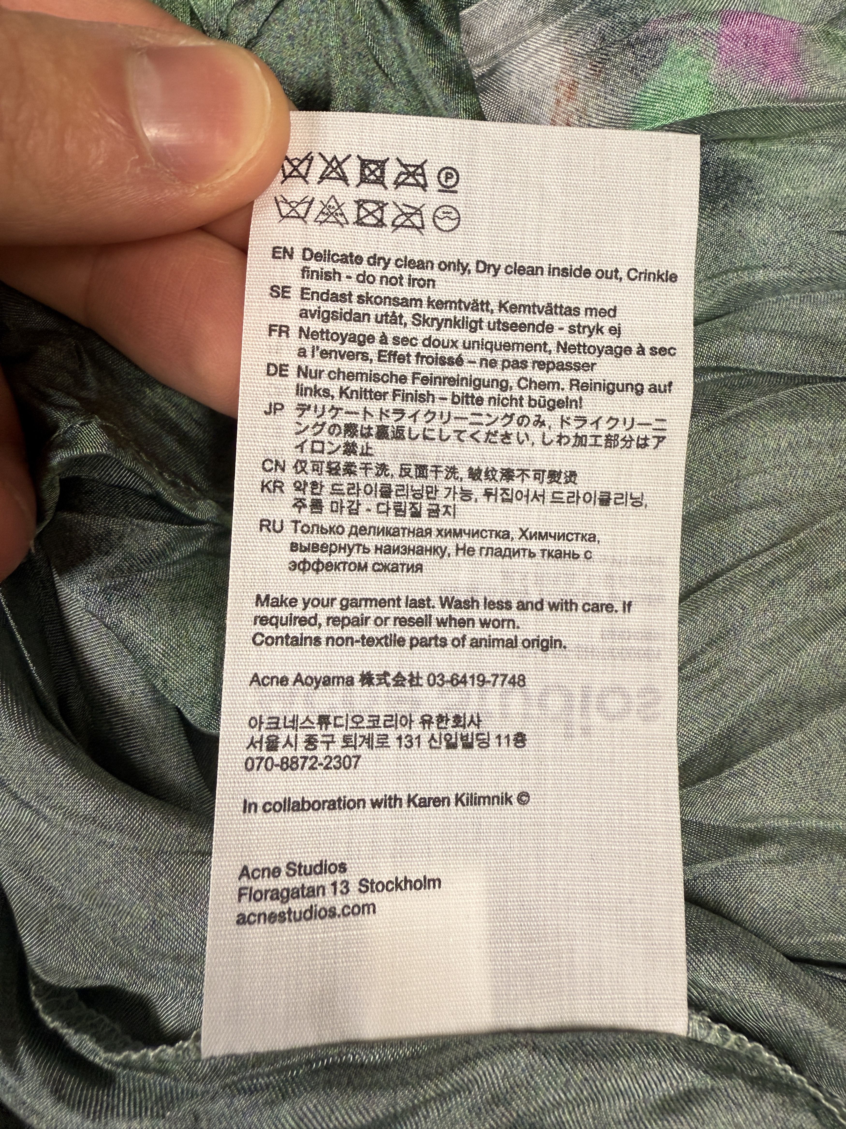 Acne Studios $580 Acne Studios Sandroki Printed Crinkled Viscose Shirt Size US M / EU 48-50 / 2 - 12 Thumbnail