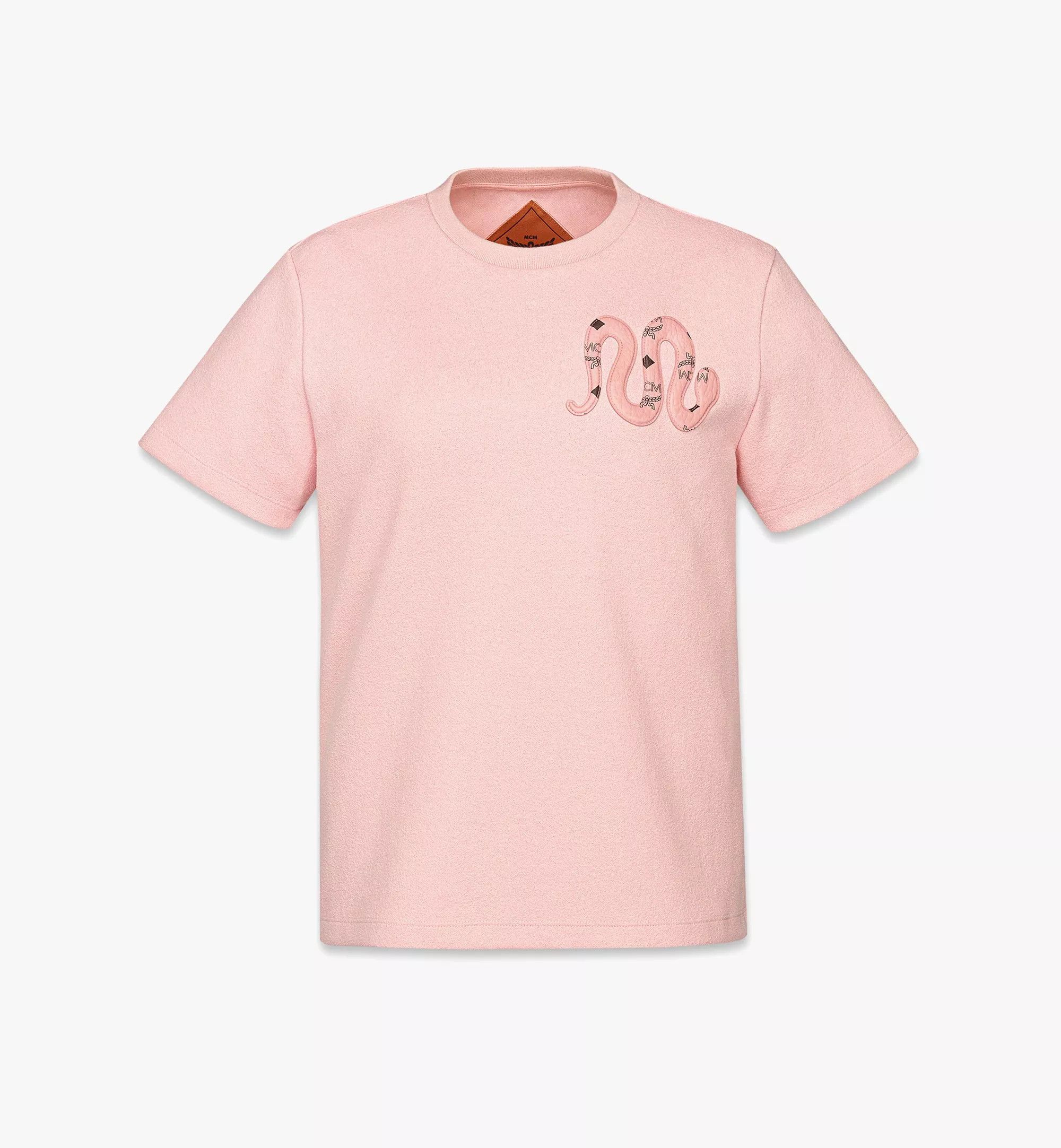MCM o1mt1gz0925 Year of the Snake Bouclé T-Shirt in Soft Pink Size XL / US 12-14 / IT 48-50 - 1 Thumbnail