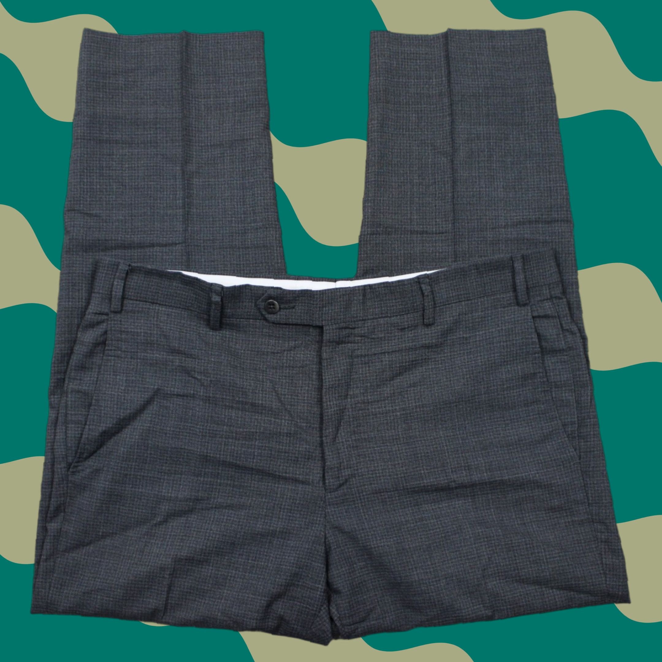 Zanella Zanella Devon Dress Pants Mens 36 Gray Flat Front 100% Wool w/ 30" inseam Size US 36 / EU 52 - 1 Thumbnail