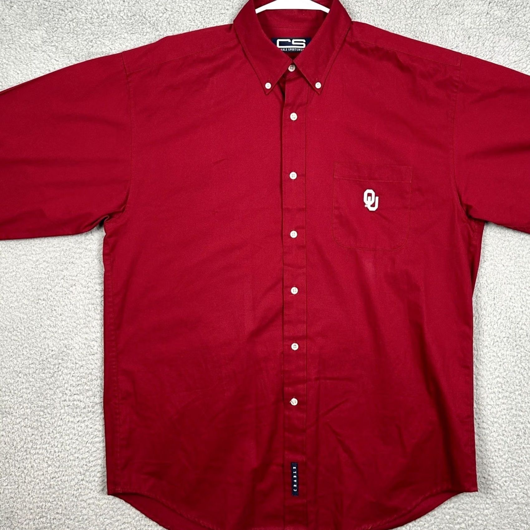 Vintage Oklahoma Sooners Crable Sportswear Shirt Mens Large Red Button Down Long Sleeve Size US L / EU 52-54 / 3 - 2 Thumbnail