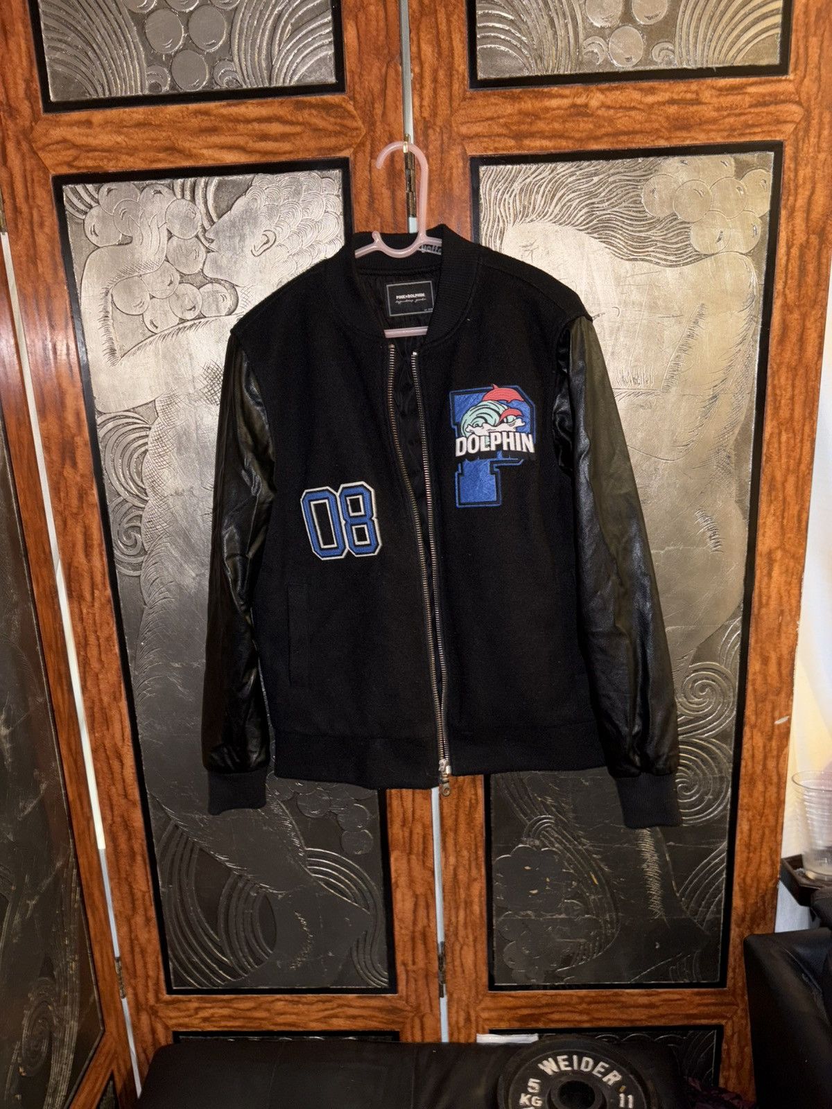 Other Vintage Blue Dolphin Wave Crew Varsity jacket Leather Size US M / EU 48-50 / 2 - 2 Thumbnail