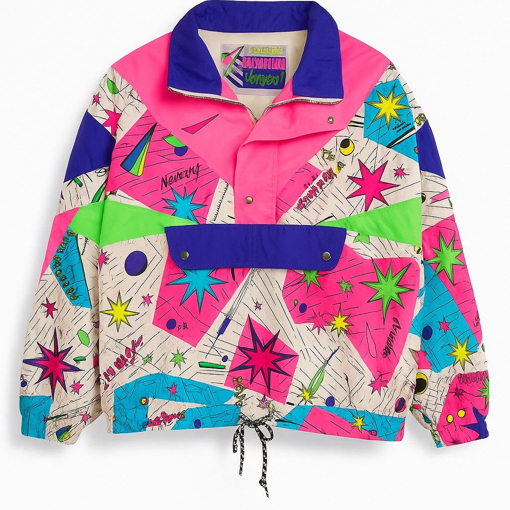 Vintage 90s Aquarius Snowboard Jacket – Neon Ski Windbreaker