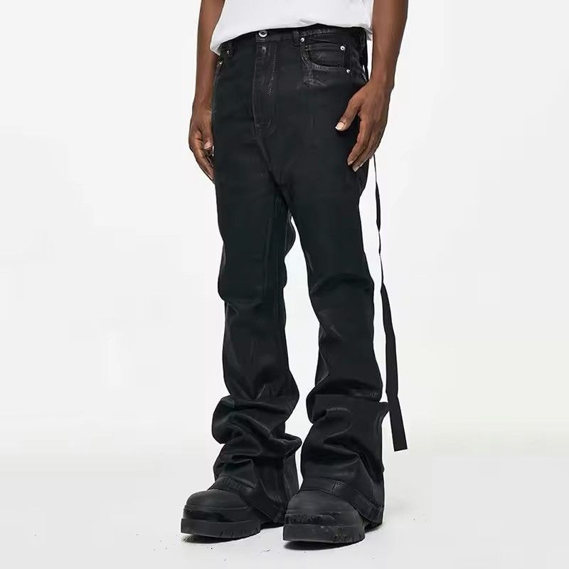 Japanese Brand Streetwear Wax Leather Flare Pants Size US 33 - 5 Thumbnail
