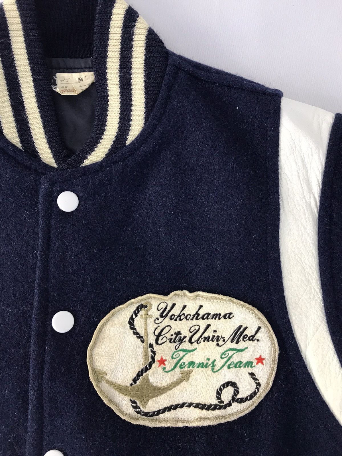Japanese Brand Varsity Jacket Yokohama Tennis Team Distressed Snap Button Size US M / EU 48-50 / 2 - 4 Thumbnail