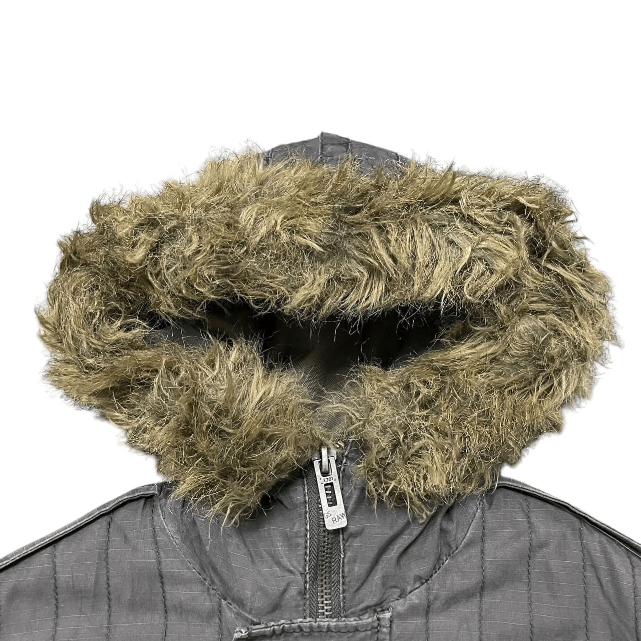 G-Star Vintage G Star Raw Denim 3301 Tactical Fur Hooded Jacket Size US XS / EU 42 / 0 - 6 Thumbnail