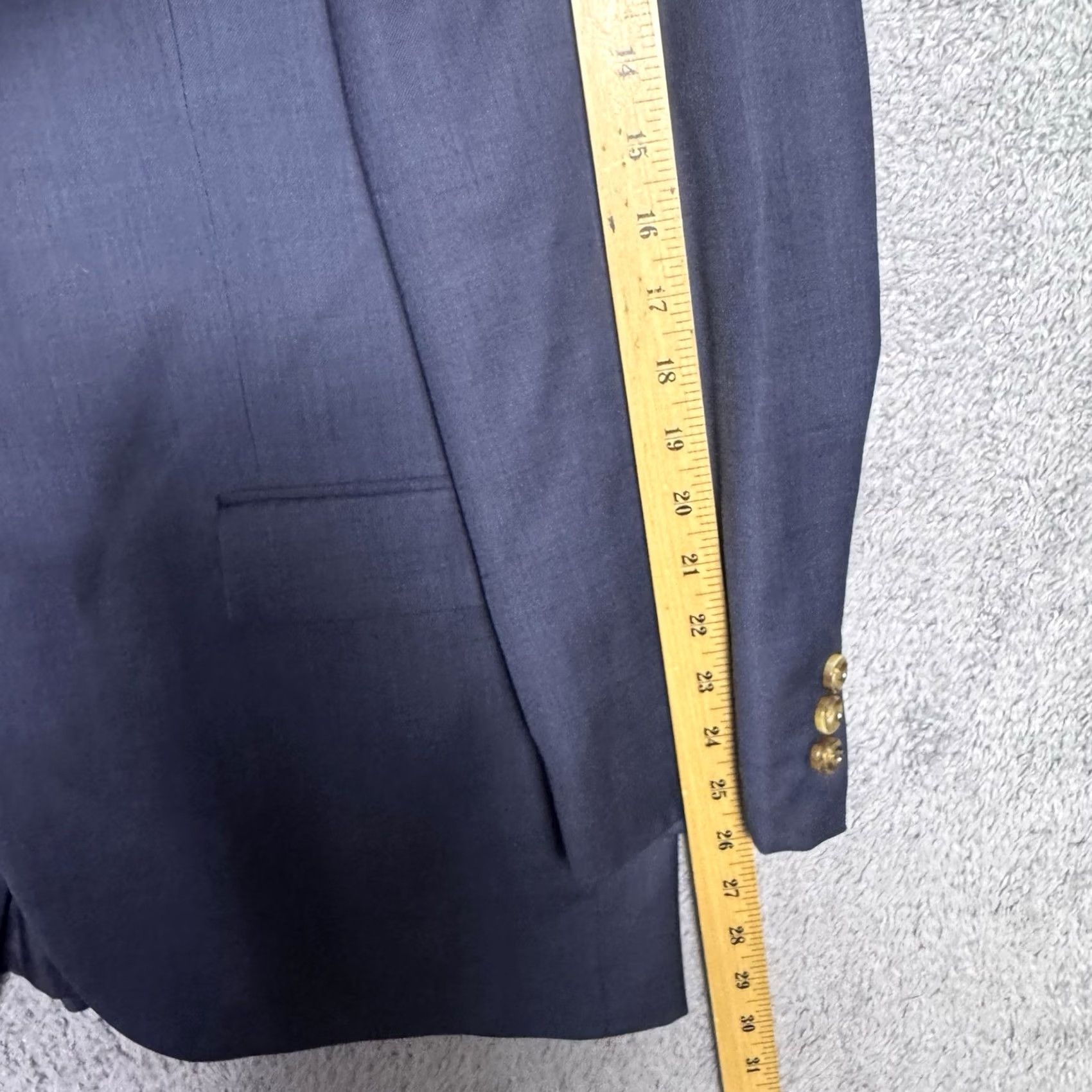 J.Crew J Crew Thompson Blazer Mens 44L Slim Sport Coat Blue Wool 100% Jacket Size 44R - 6 Thumbnail