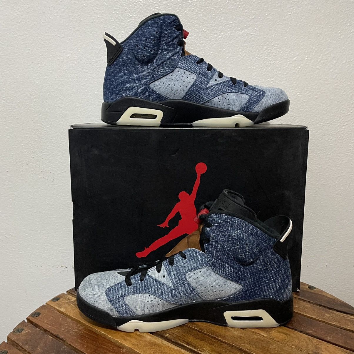Jordan Brand × Nike Nike Air Jordan 6 Retro Washed Denim Mens US Size 11.5 Size US 11.5 / EU 44-45 - 2 Thumbnail