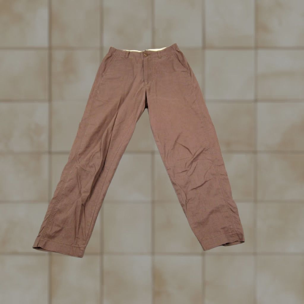 Uniqlo Uniqlo Pants Womens XS Brown Linen Cotton Straight Tapered Casual Size 26" / US 2 / IT 38 - 1 Thumbnail