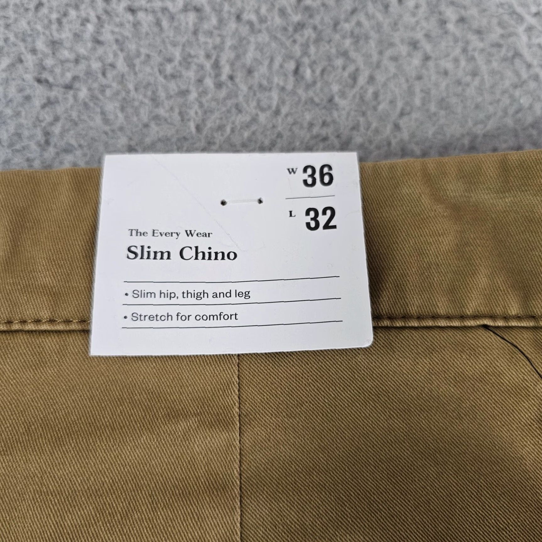 Vintage Goodfellow & Co Chino Pants Mens 36x32 Khaki Slim Stretch Flat Front Pockets Zip Fly Button Closure The Every Wear Chino Casual Business Mens Size US 36 / EU 52 - 7 Thumbnail
