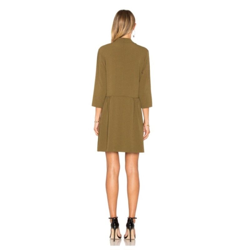 Ganni GANNI Clark Dress in Dark Olive Size XS Size XS / US 0-2 / IT 36-38 - 3 Thumbnail