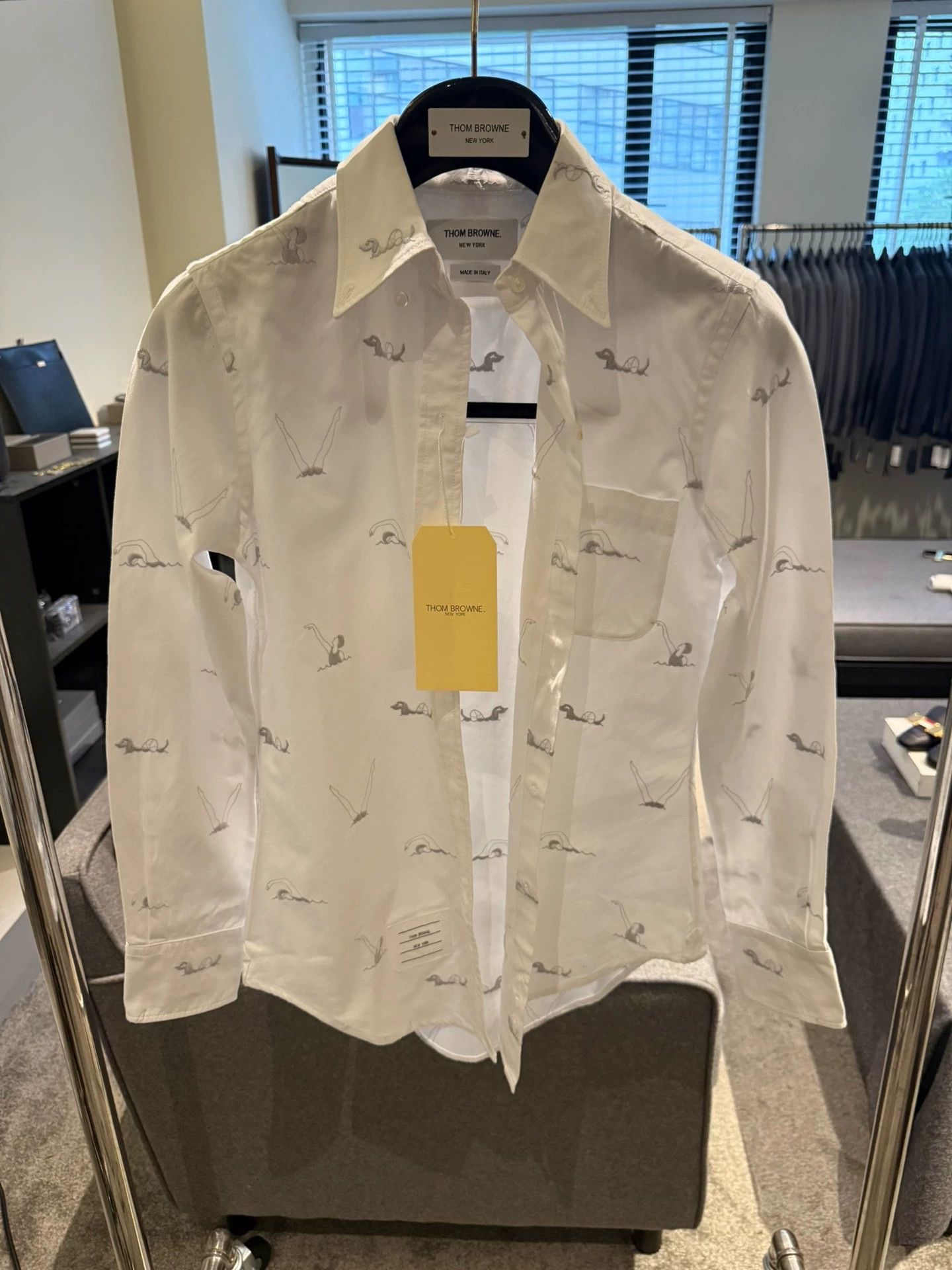 Thom Browne Thom Browne Women's White Embroidered SS Shirt Size XS / US 0-2 / IT 36-38 - 1 Thumbnail
