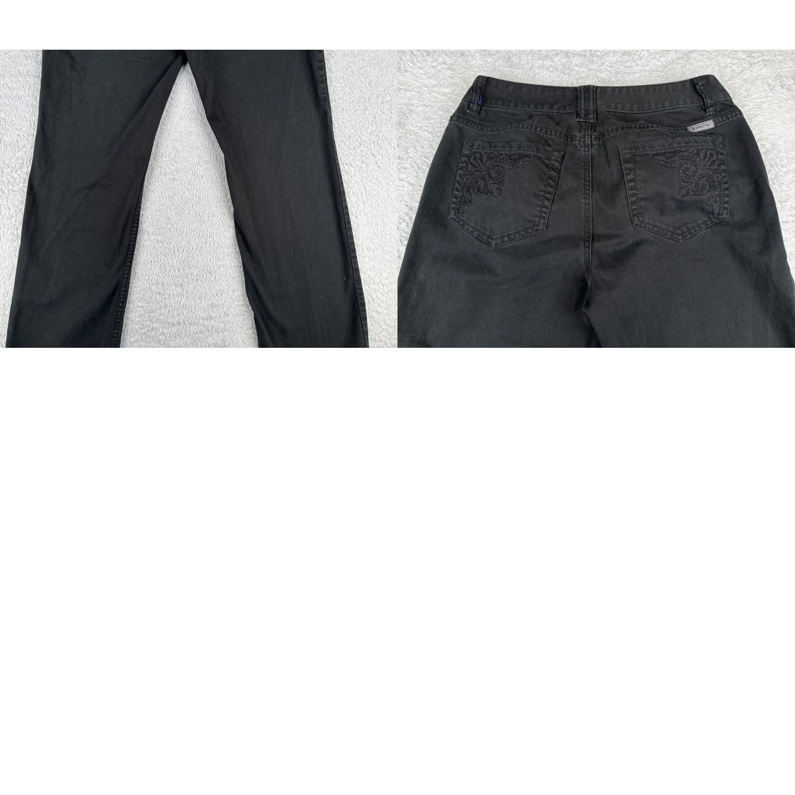 Liz Claiborne Claiborne Jeans Women 10 Black Denim Slim Bootcut Mid Rise Cotton Blend 30x31 Size 32" / US 10 / IT 46 - 10 Thumbnail