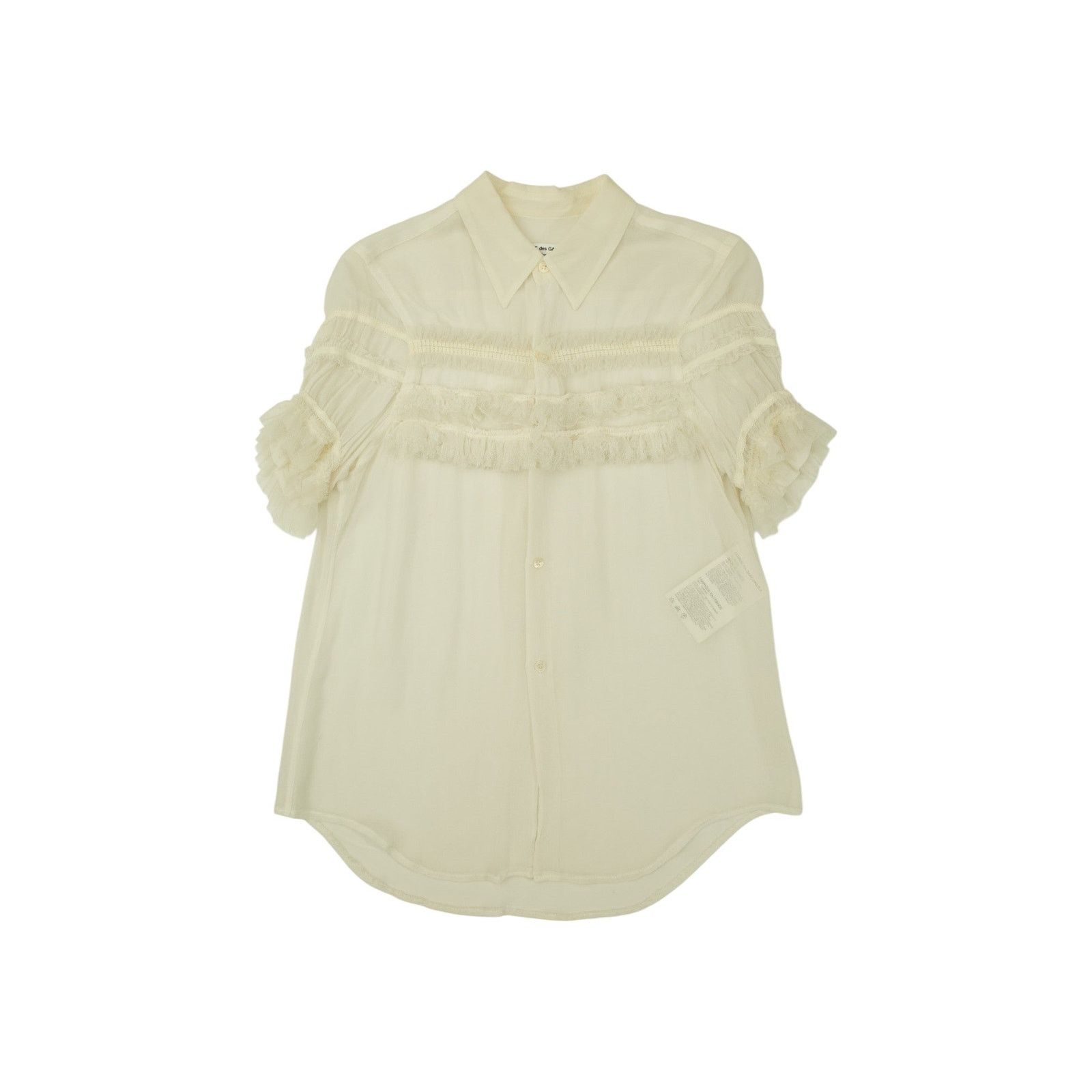 Comme des Garcons White Ruffle Top Size S / US 4 / IT 40 - 1 Thumbnail