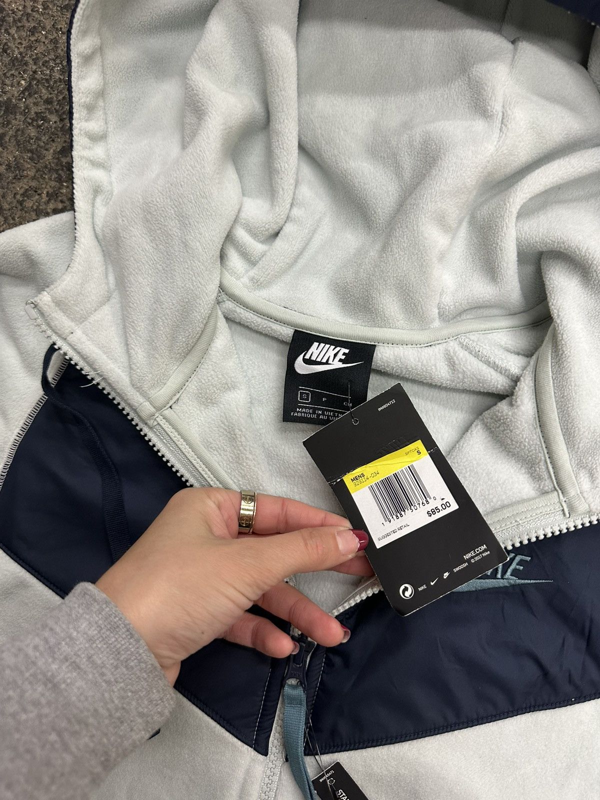 Nike × Vintage Nike blue fleece zip up hooded sweatshirt Size US S / EU 44-46 / 1 - 5 Thumbnail