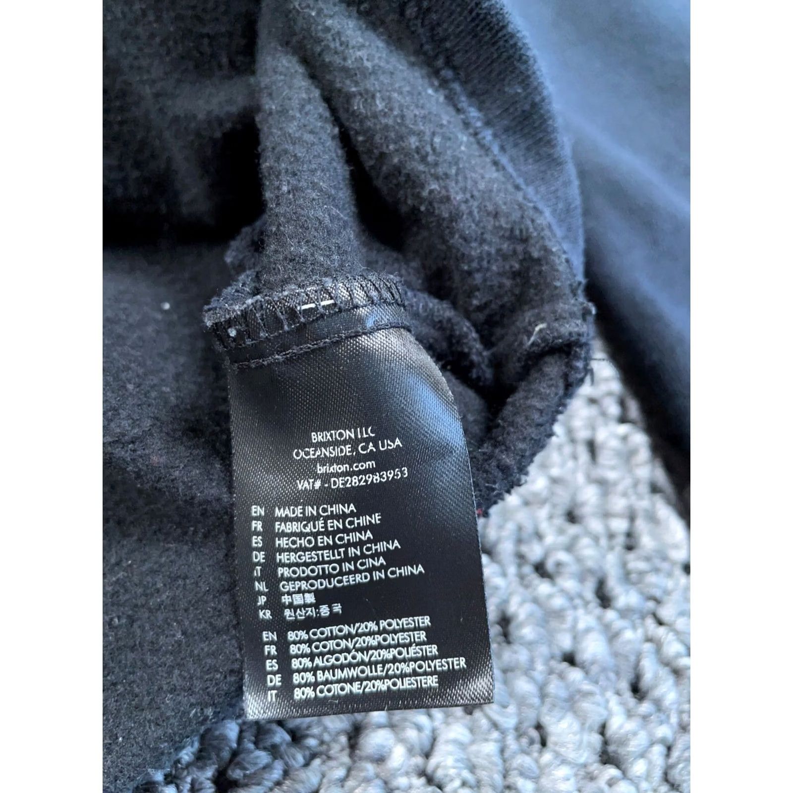 Brixton Brixton Shirt Mens XL Black Visual Relay Print Hoodie Adult Drawstring Sweatshirt Feather Size US XL / EU 56 / 4 - 4 Thumbnail