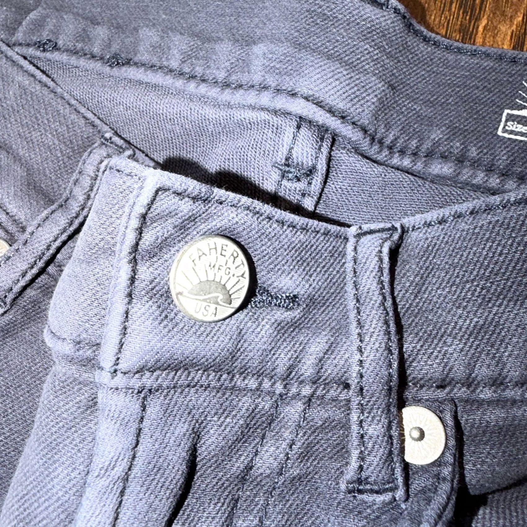 Faherty Faherty Jeans Mens Size 29x31 Blue Stretch Denim Regular Straight City Size US 29 - 4 Thumbnail
