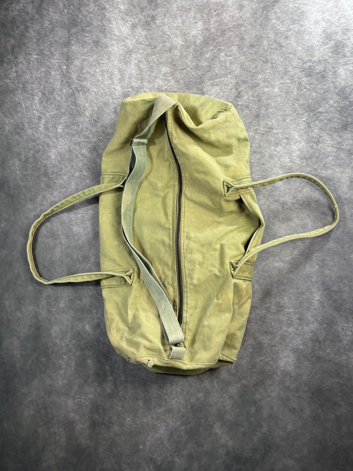 Vintage Vintage Military Duffle Bag Army Green Canvas Laundry Sling Size ONE SIZE - 5 Thumbnail