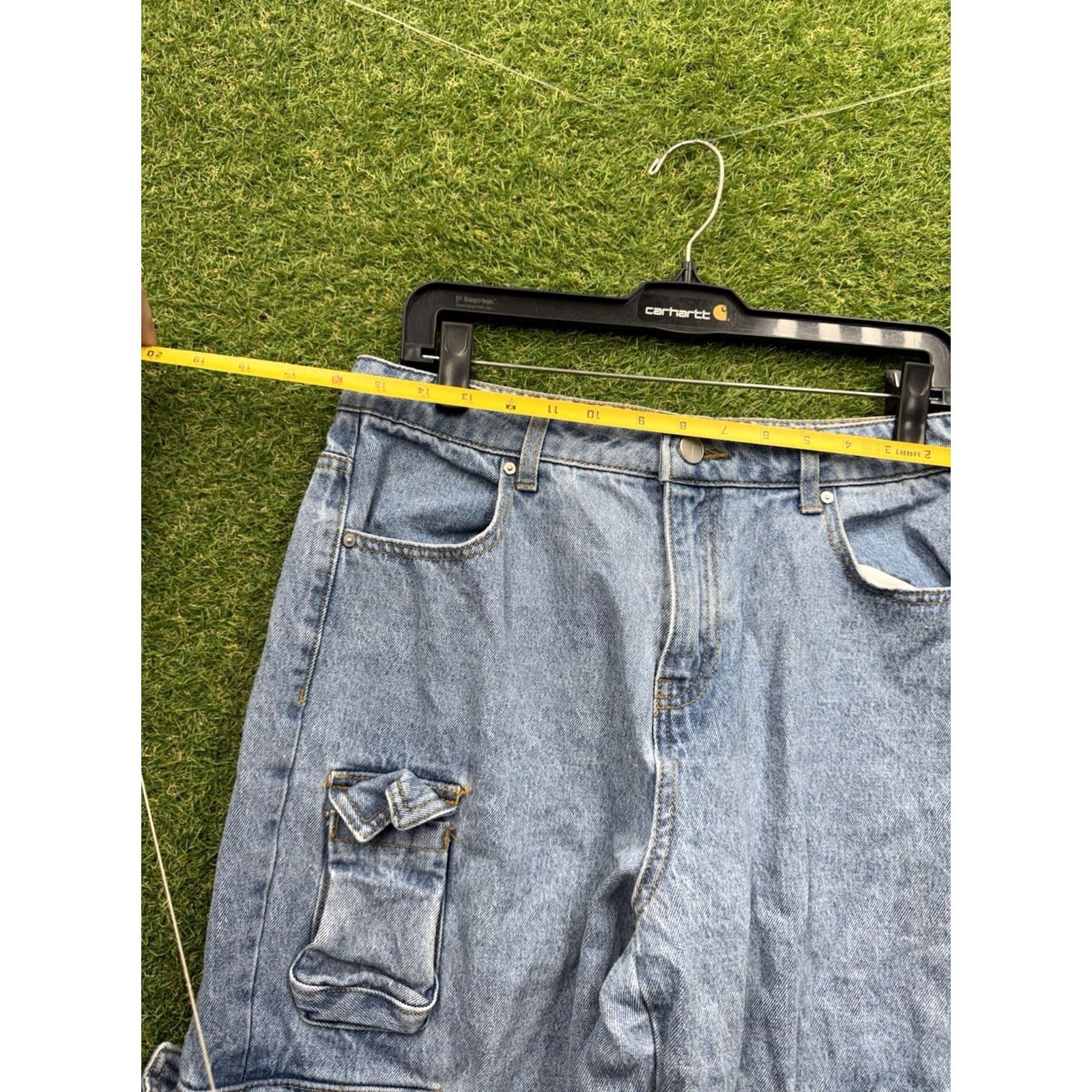 Vintage VINTAGE Banjara Jeans Womens 11/29 Light Wash Denim Wide-Leg 31in 29in Cargo Pocket Y2K Grunge Skater Size 32" / US 10 / IT 46 - 7 Thumbnail