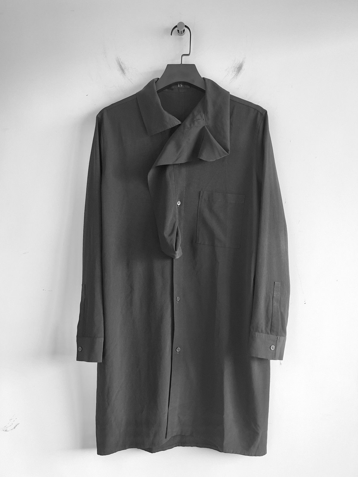 Yohji Yamamoto Y's Yohji Yamamoto - De Chine COLLAR DRAPE BLOUSE SHIRT Size XS / US 0-2 / IT 36-38 - 3 Thumbnail