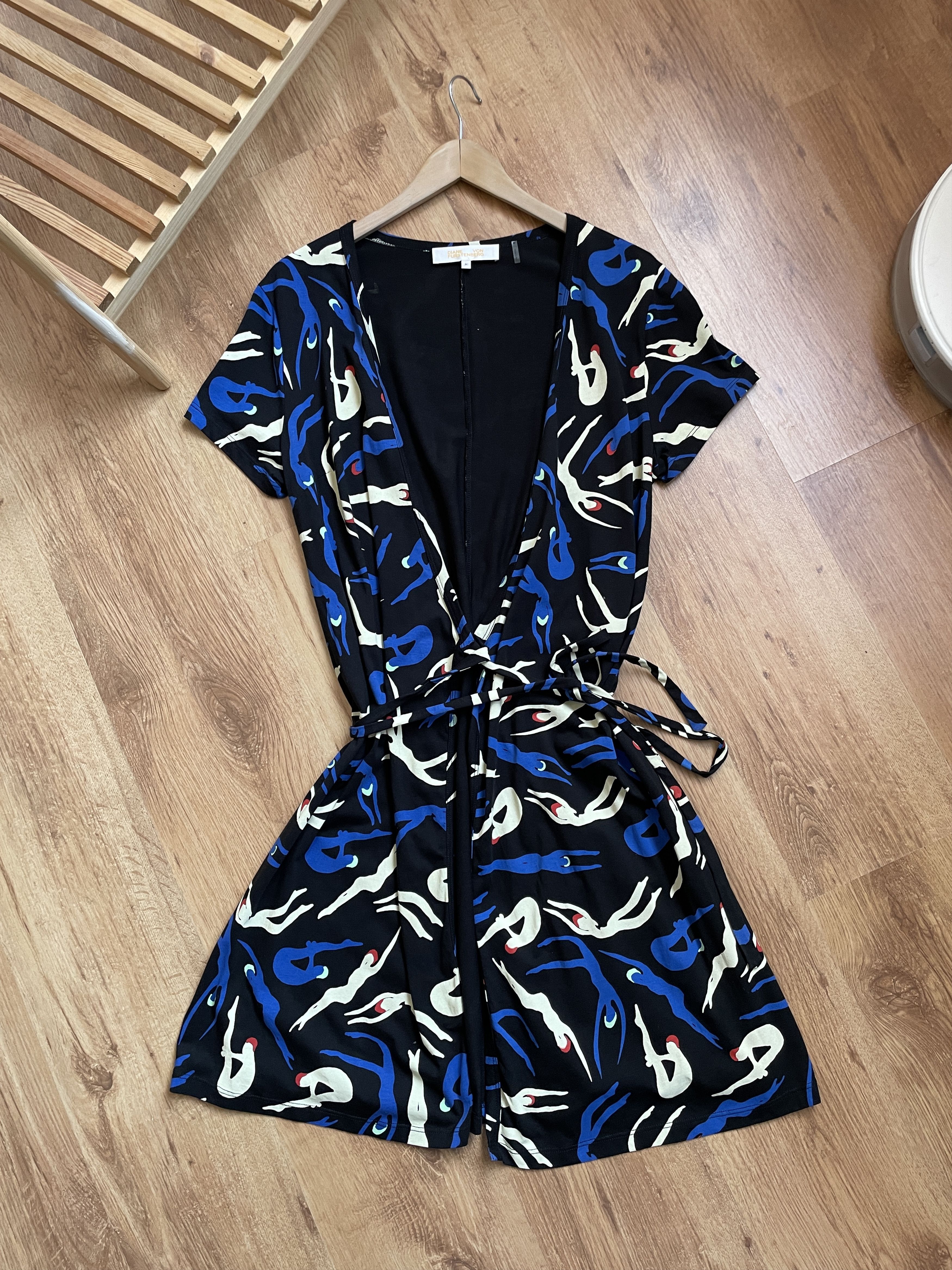 Diane von Furstenberg Cotton Short Sleeve Wrap Dress