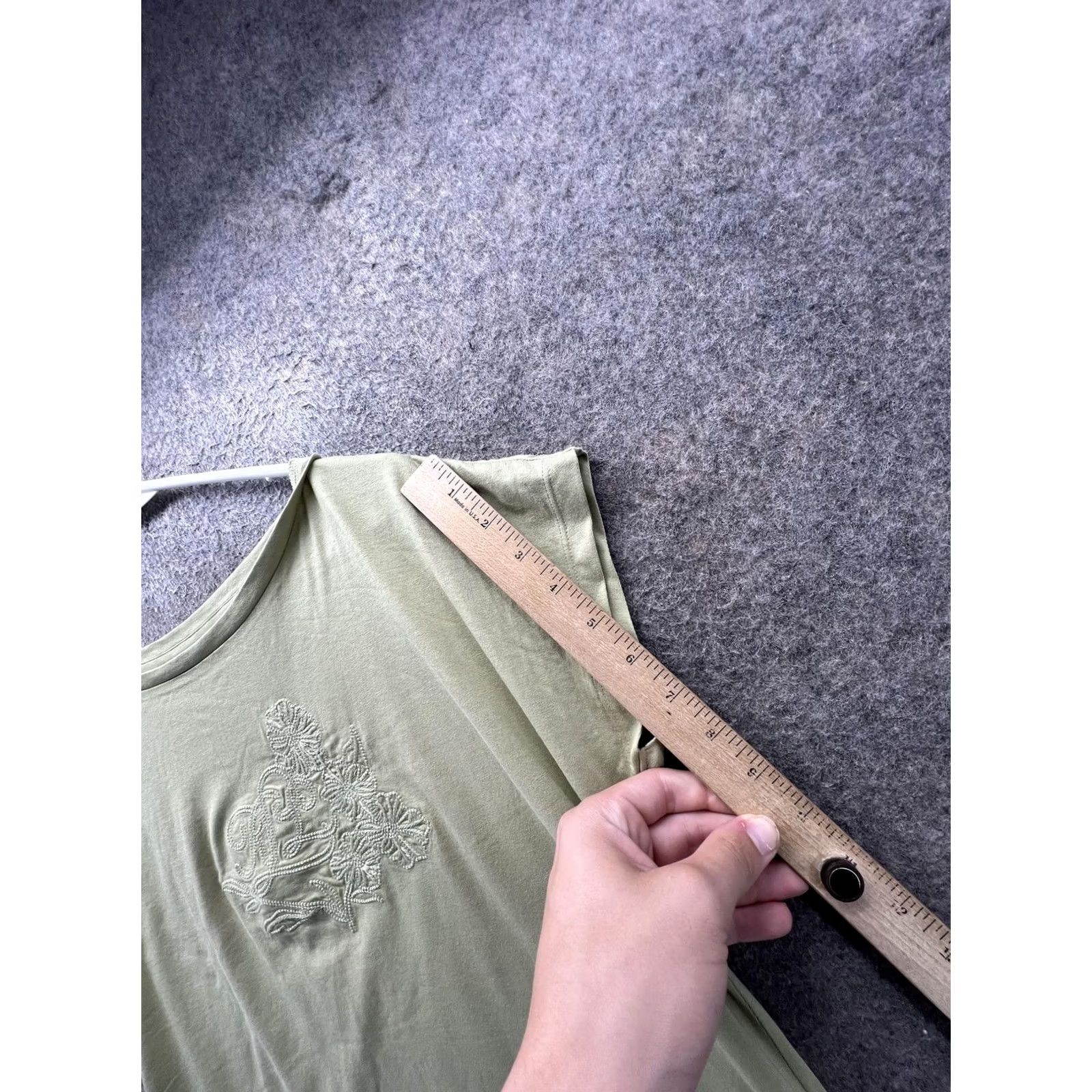 Ralph Lauren Lauren Ralph Lauren Shirt Womens Large Green Scoop Dolman Embroidered Jersey Size L / US 10 / IT 46 - 5 Thumbnail