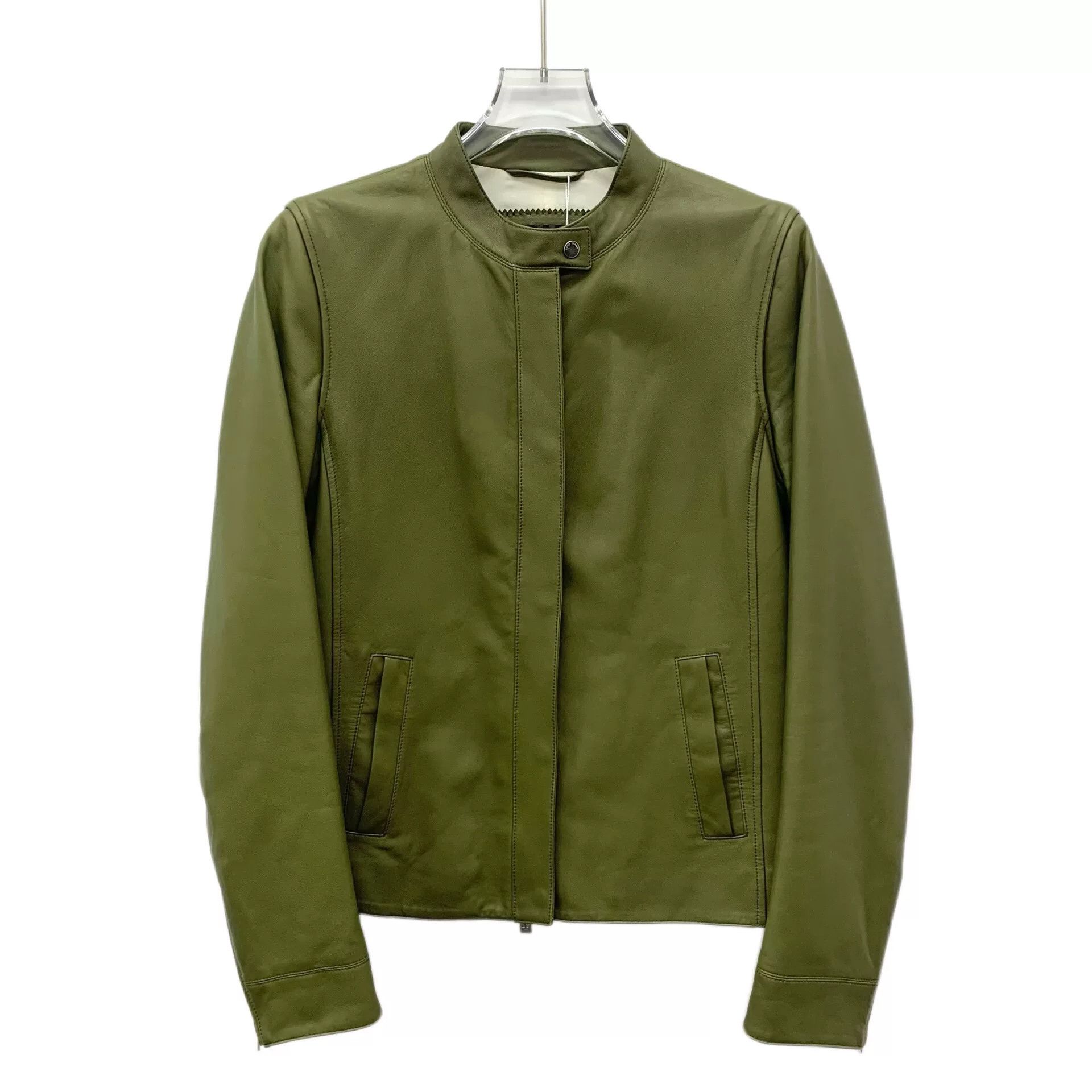 Loro Piana Loro Piana Green Lambskin Leather Jacket Size S / US 4 / IT 40 - 1 Thumbnail