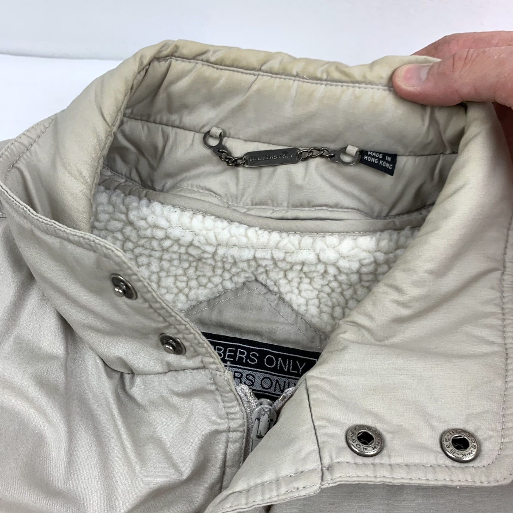 Members Only VINTAGE Members Only Jacket Mens 44 Khaki Heavy Weight Sherpa Lined Puffer 90s Size US S / EU 44-46 / 1 - 3 Thumbnail