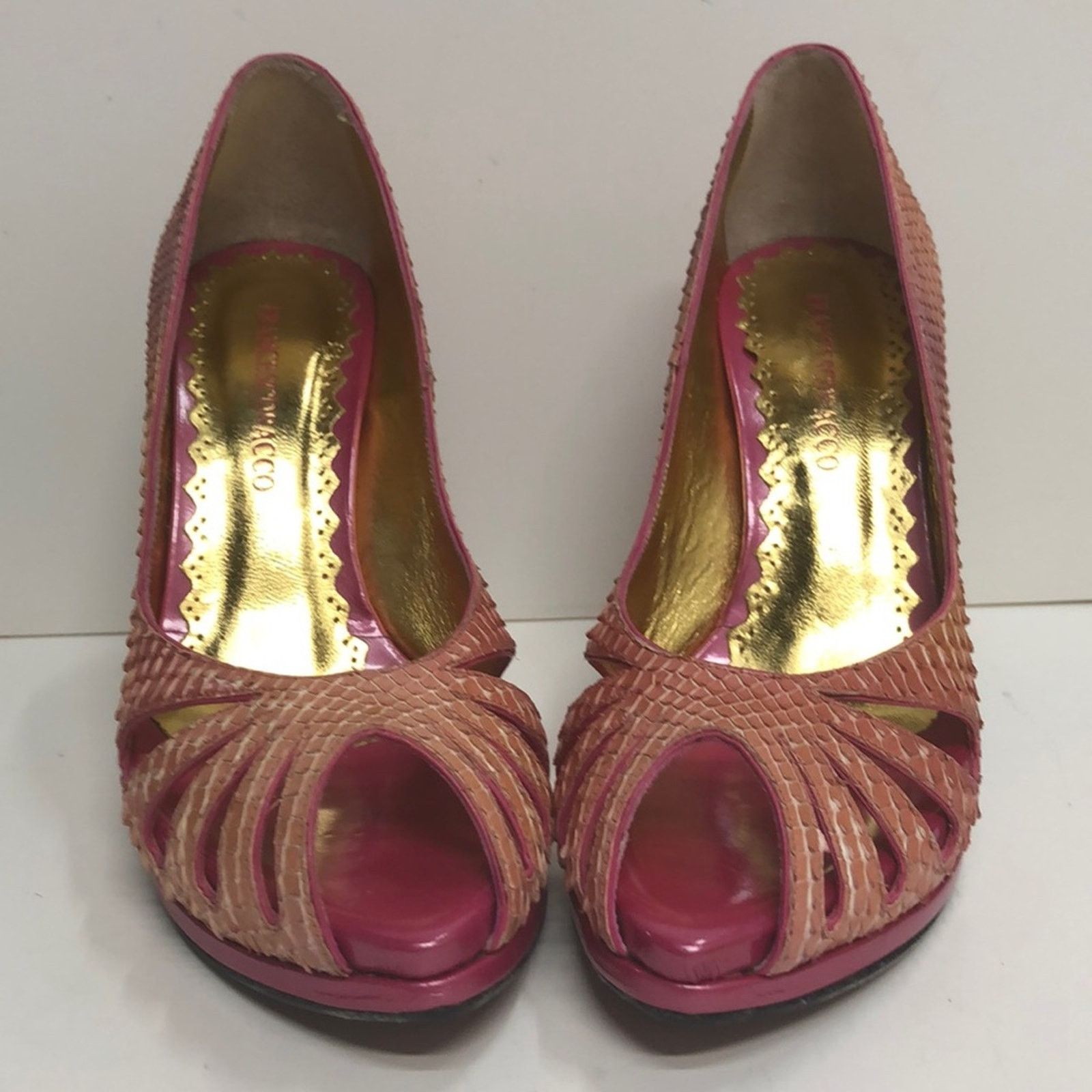 & Other Stories Francesco Sacco Made in Italy Pink Python Platform Size US 7 / IT 37 - 1 Thumbnail