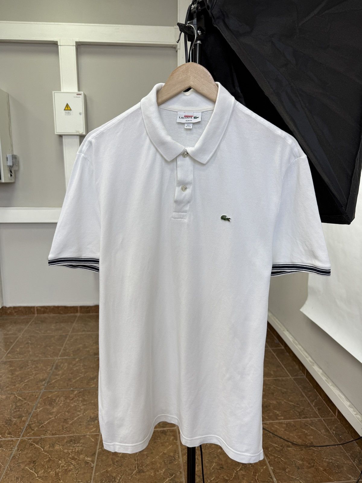 Lacoste 🇫🇷 Lacoste Polo T-Shirt Slim Fit Made In France Retro Rare Size US XXL / EU 58 / 5 - 1 Thumbnail