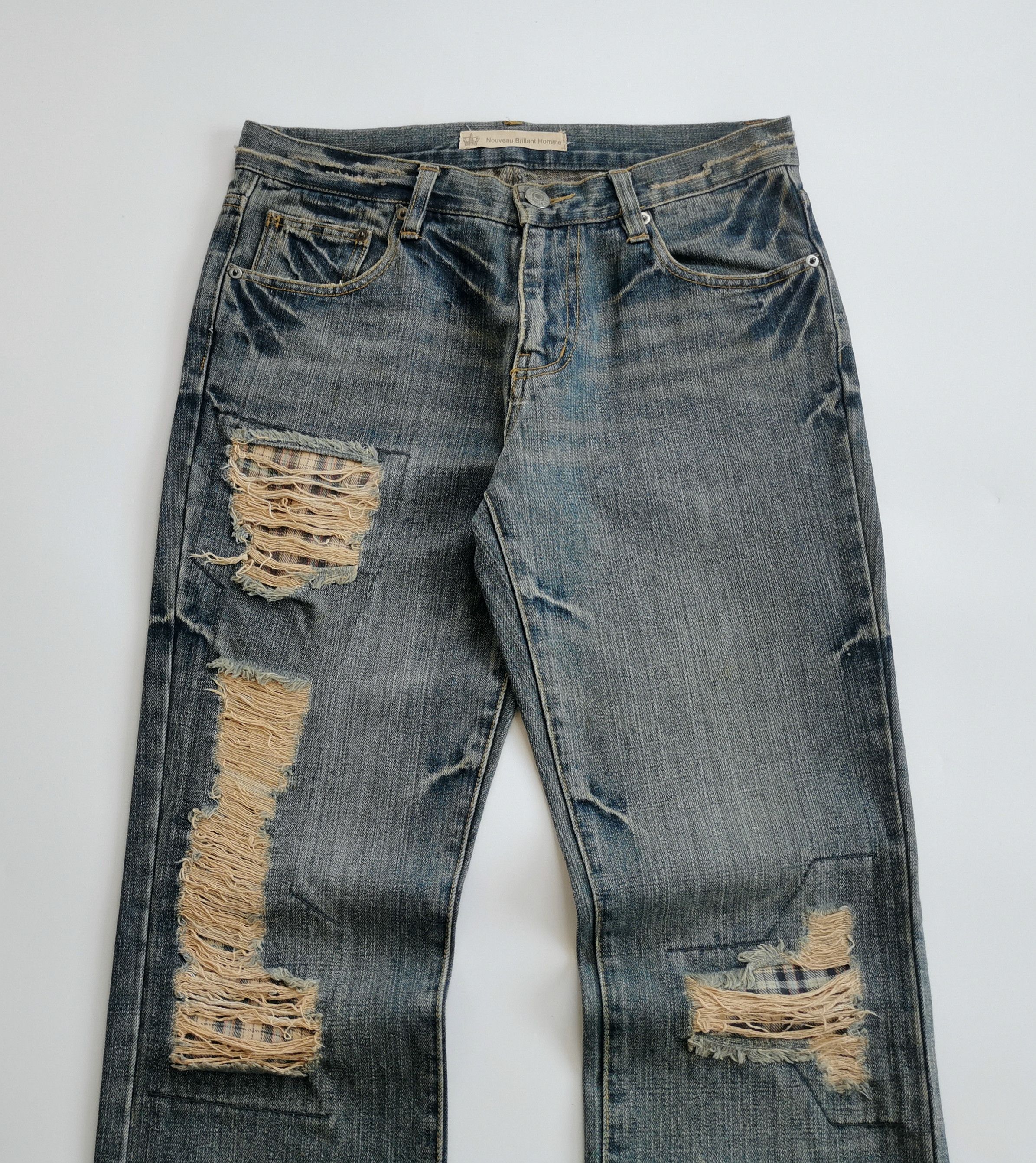 Kapital Nouveau Brillant Homme Patches Flare Denim Jeans 32x33 Size US 31 - 7 Thumbnail