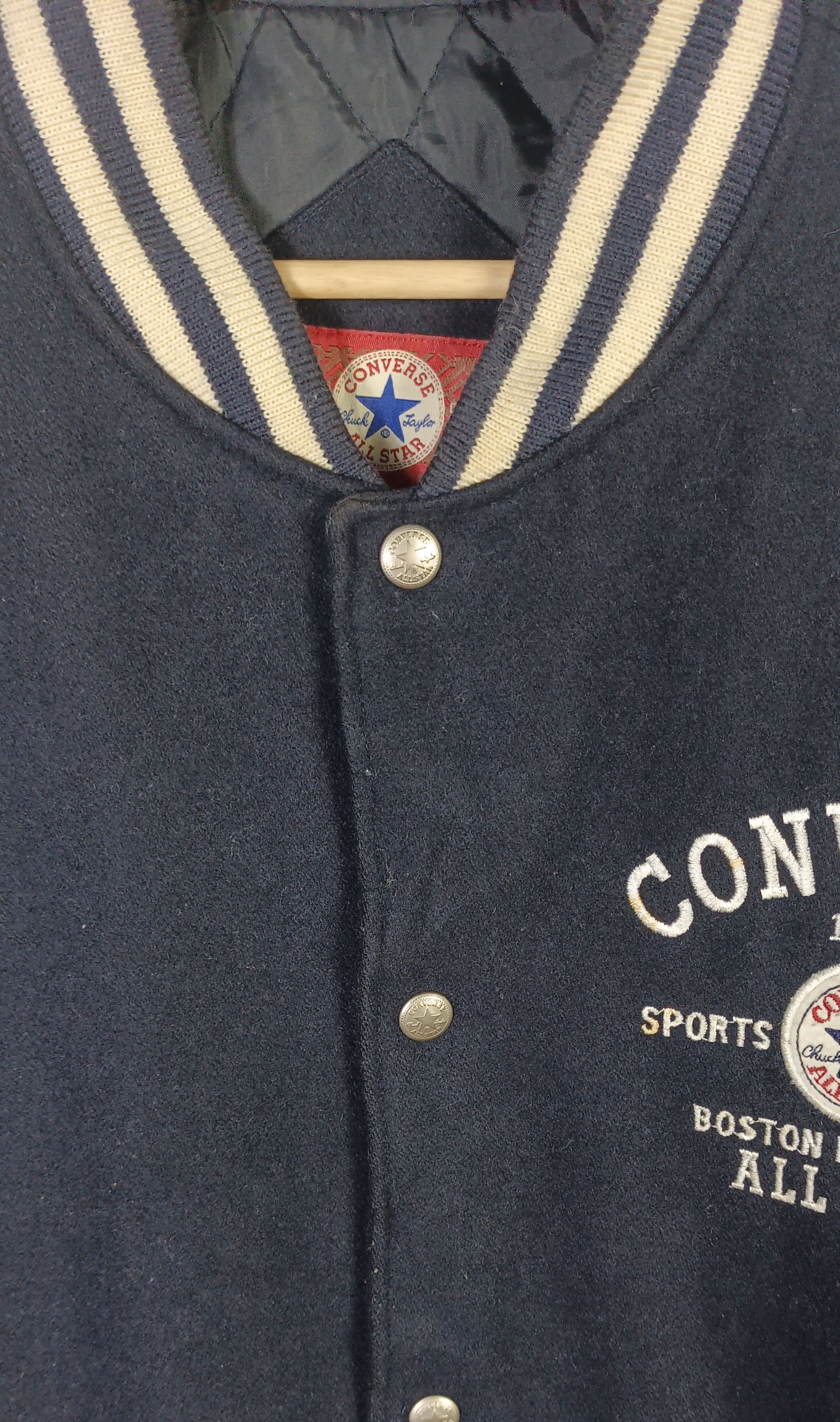 Converse CONVERSE Embroidery logo Leather Sleeve Varsity Jacket Size US XL / EU 56 / 4 - 7 Thumbnail