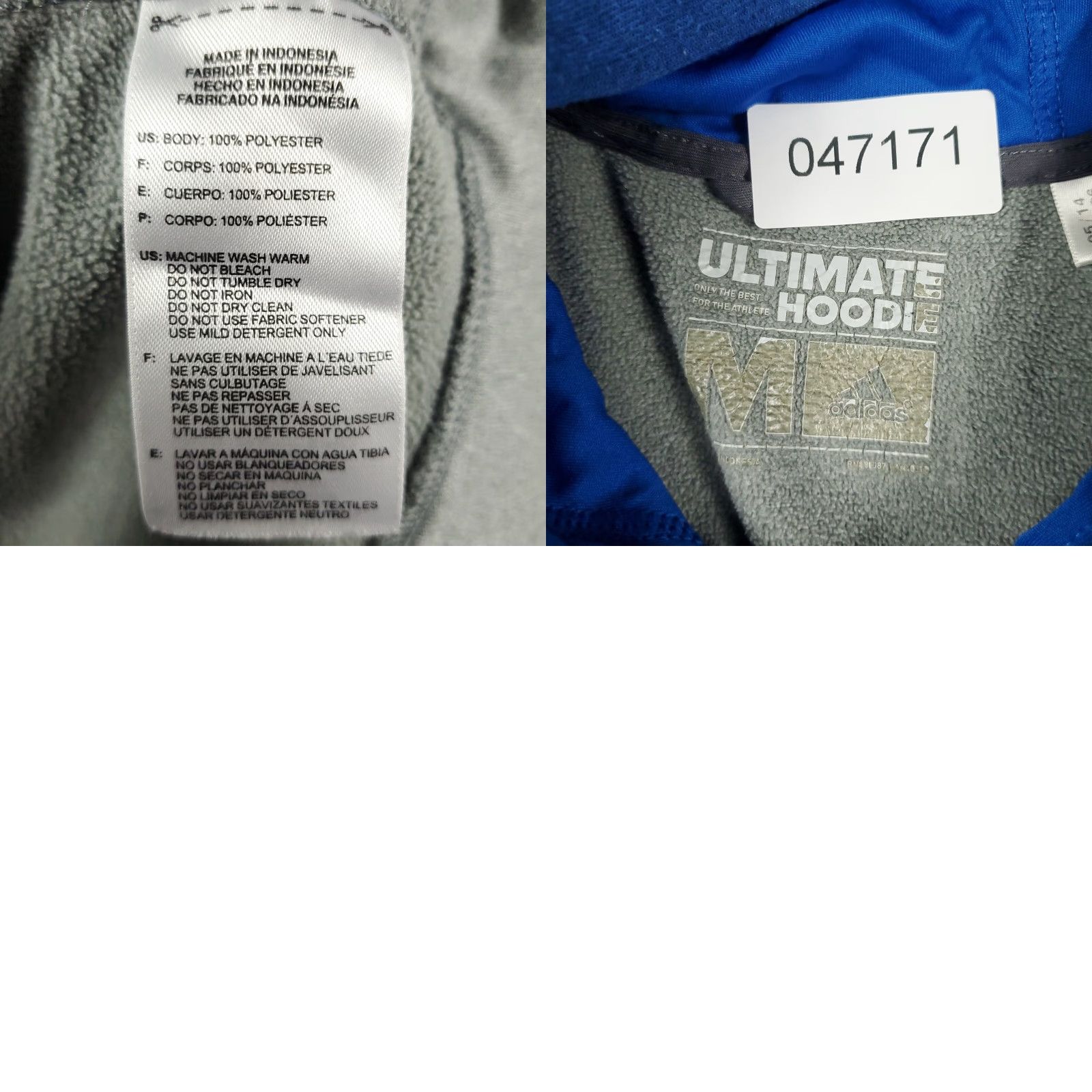 Adidas Adidas Hoodie Mens Medium Gray Casual Pullover Sweatshirt Size US M / EU 48-50 / 2 - 8 Thumbnail