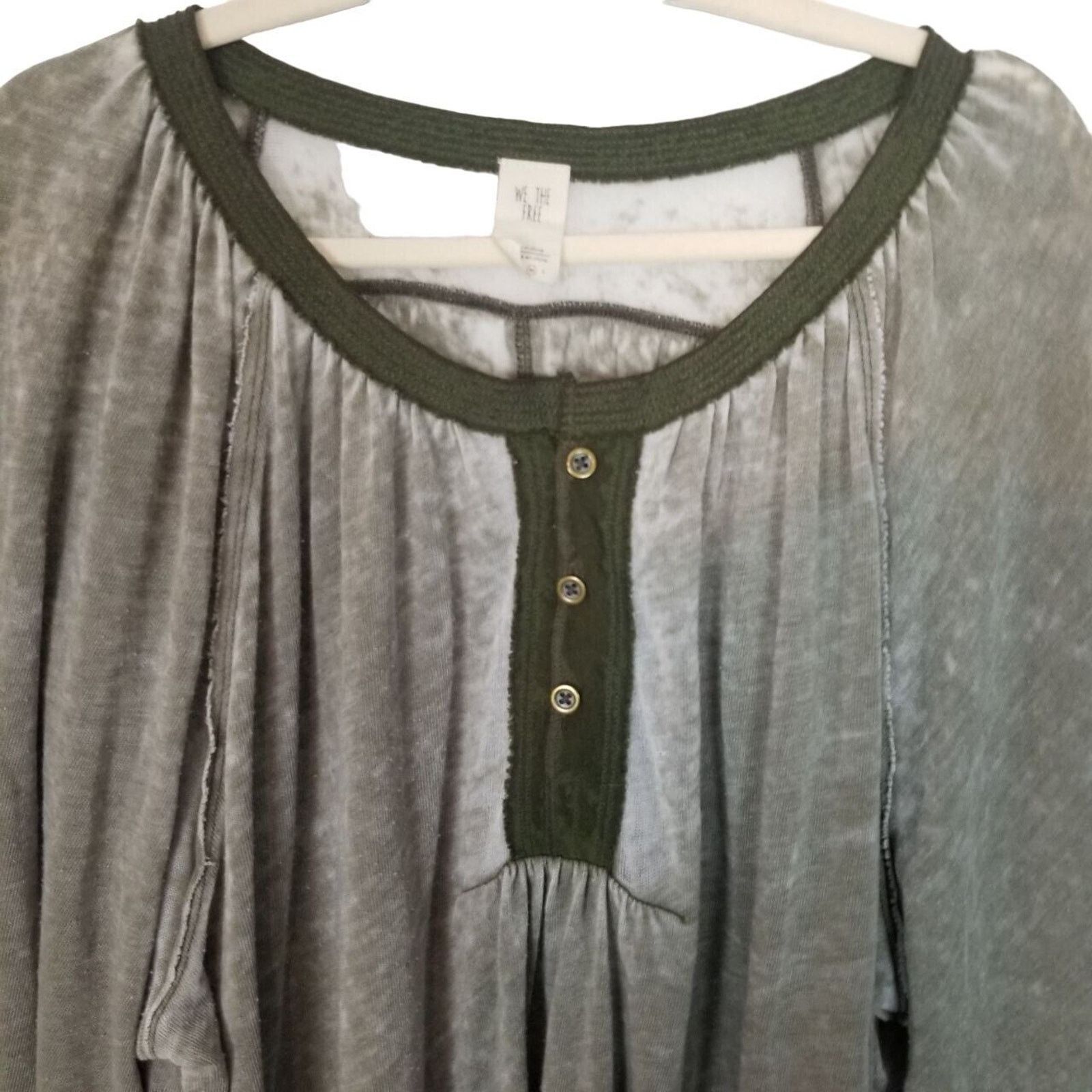 Free People Free People Acadia Burnout Henley Tunic Sz M Oversized Boho Size M / US 6-8 / IT 42-44 - 2 Thumbnail