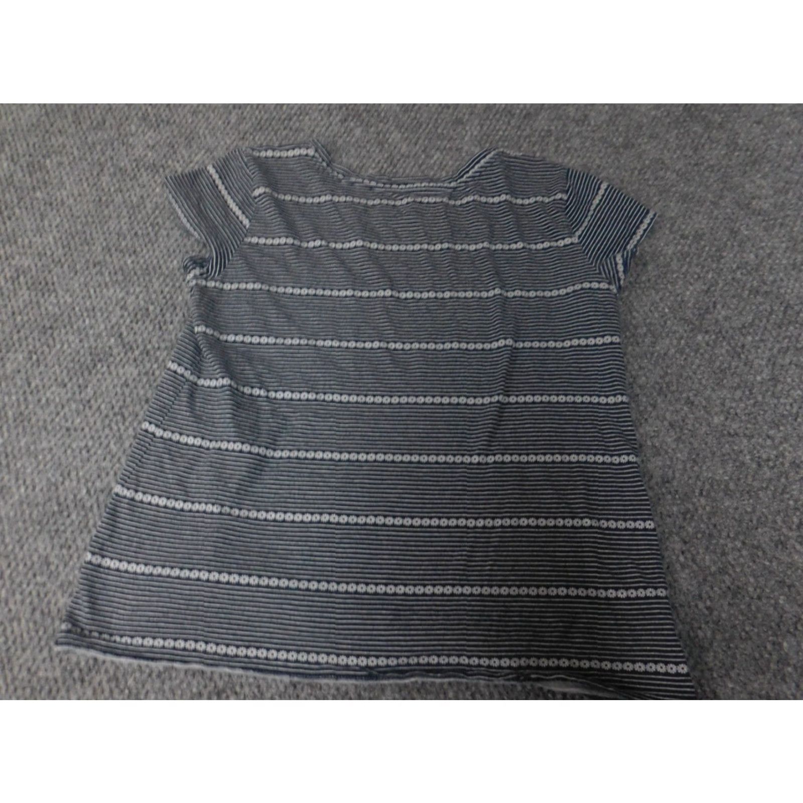J.Crew J.CREW Blouse XS Blue Striped Short Sleeve Pullover Round Neck Casual Stretch Womens Regular Colorful Button Size XS / US 0-2 / IT 36-38 - 6 Thumbnail