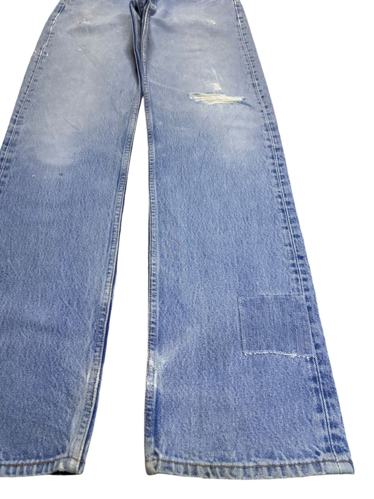 Levi's Vintage 90s Levis 501xx Blue Wash Patched Ripped Baggy Jeans Size US 33 - 7 Thumbnail