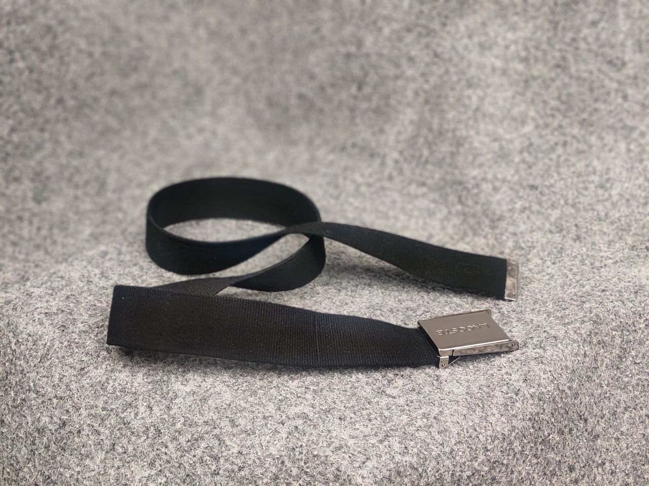 Lacoste Vintage 90's Lacoste Black Alligator Canvas Buckle Belt Y2K Size ONE SIZE - 10 Thumbnail