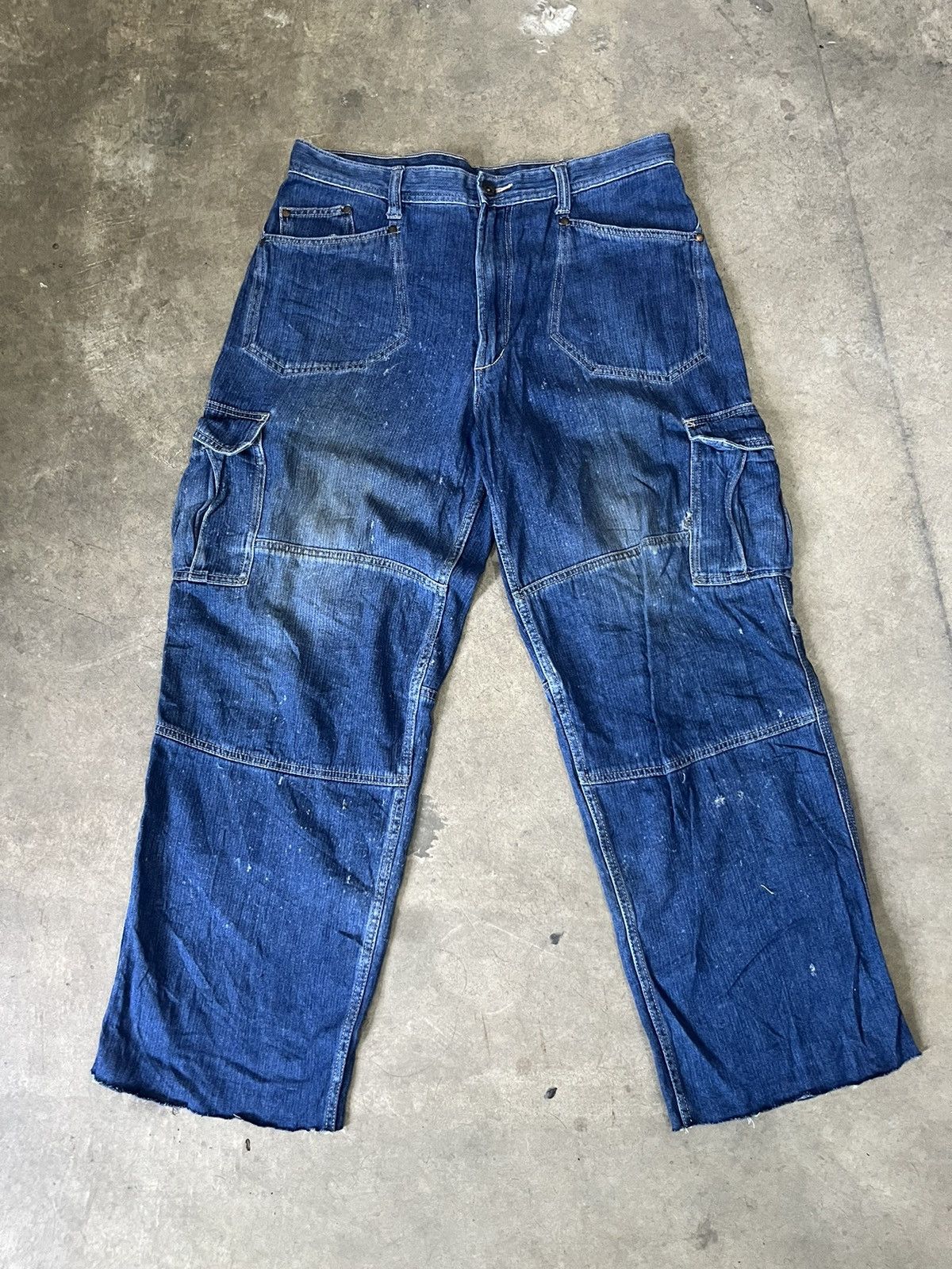 image of Grailed Cargo Jeans Baggy Y2K Style in Blue, Men's (Size 36)