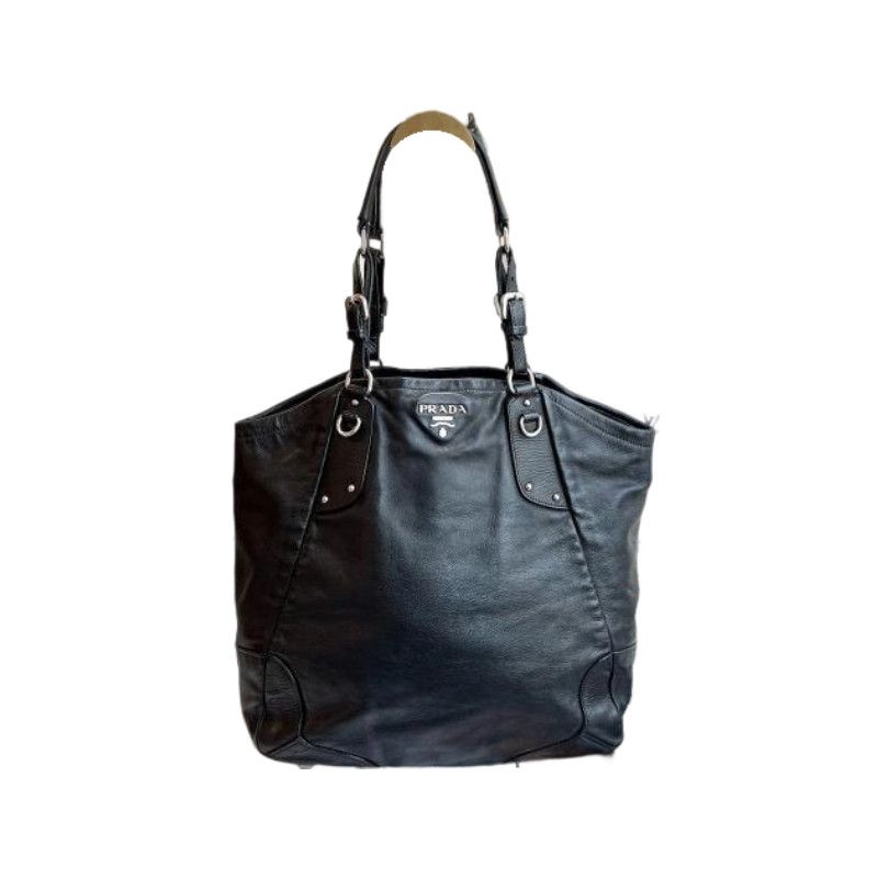 Prada PRADA Black Leather Tote Bag Size ONE SIZE - 1 Thumbnail