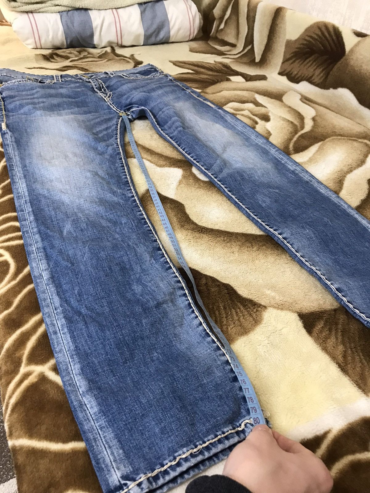 Japanese Brand 🔥 True Religion Rocco Relaxed Skinny Pants Jeans Y2K Logo Size US 34 / EU 50 - 14 Thumbnail