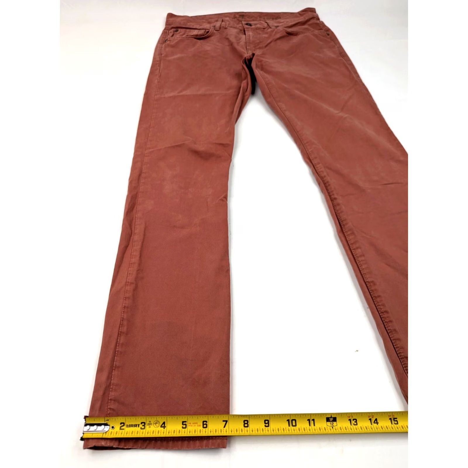 7 For All Mankind 7 For All Mankind Jeans Straight Pink 34 Men Regular Denim Cotton Polyester Spandex 5-Pocket Logo Button Zip Casual Size US 34 / EU 50 - 2 Thumbnail