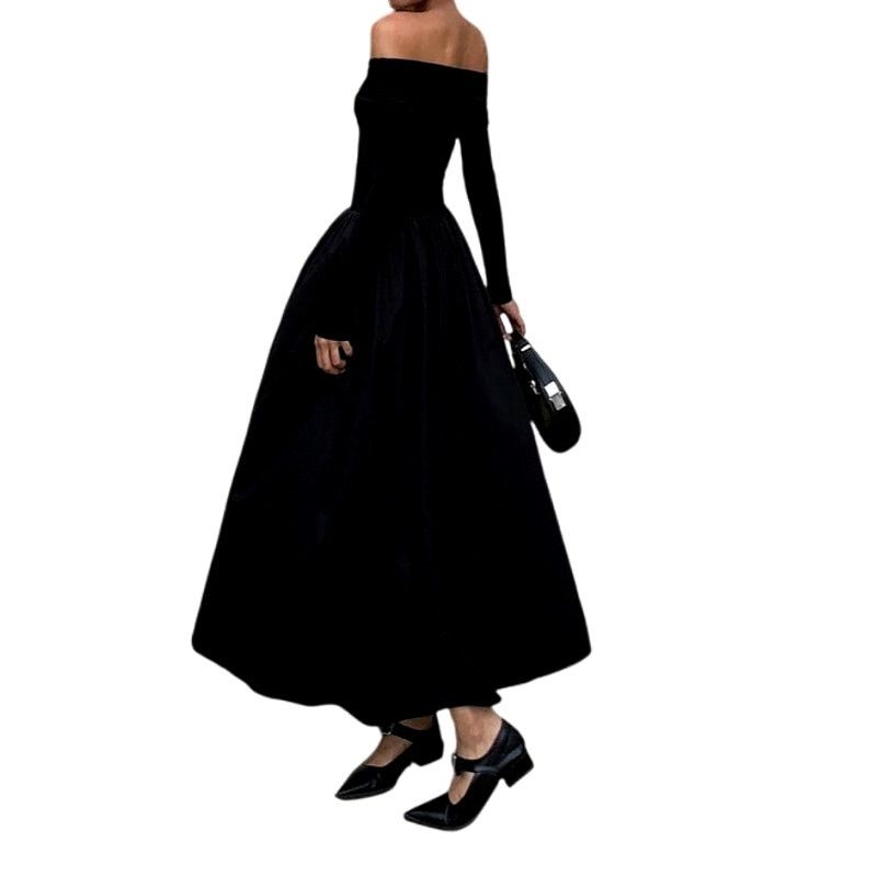 Other Commense Black Off Shoulder Criss Cross Long Sleeve Dress Size M / US 6-8 / IT 42-44 - 2 Thumbnail