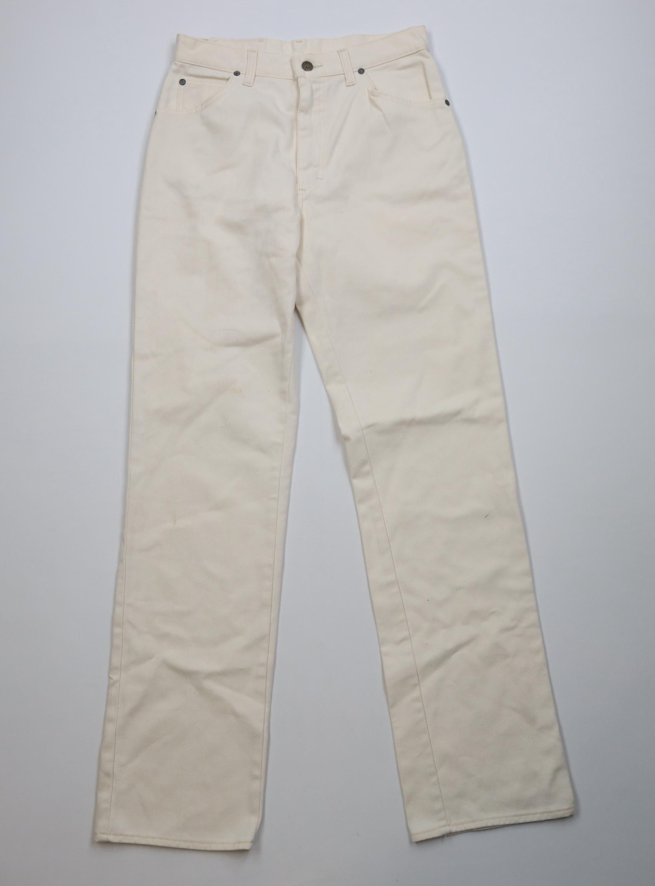 Lee Vintage 70s 80s Lee Flared Bootcut Jeans Cream Cotton USA Size US 30 / EU 46 - 1 Thumbnail