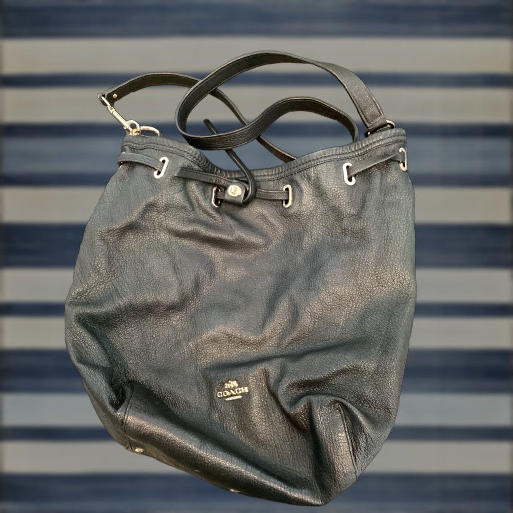 Coach COACH Dempsey Handbag Medium Women Black Leather Drawstring CN683 15 Size ONE SIZE - 1 Thumbnail