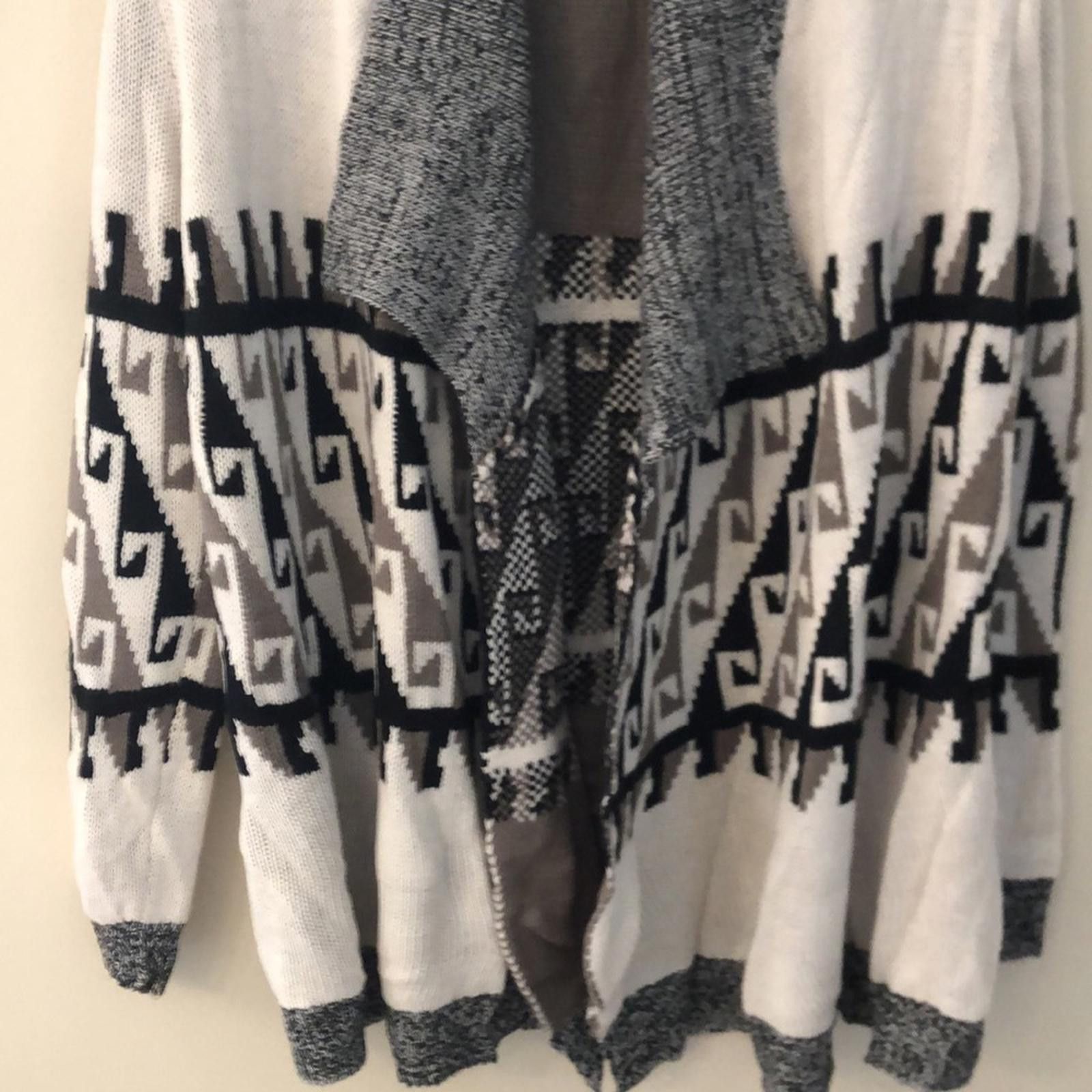 The Unbranded Brand Knit Cardigan Sweater cream black gray brown geometric SM Size S / US 4 / IT 40 - 4 Thumbnail