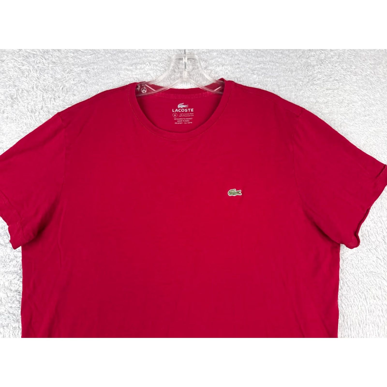 Lacoste Lacoste Shirt Women 6 Red Crew Neck Short Sleeve 100% Pima Cotton READ Size M / US 6-8 / IT 42-44 - 4 Thumbnail